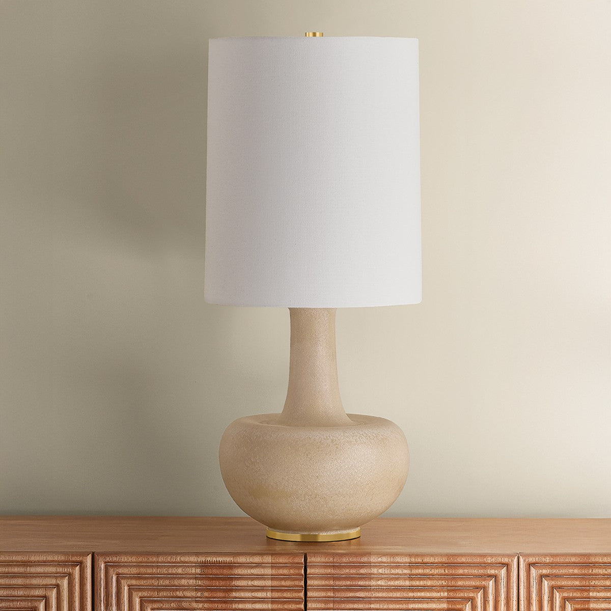 Hudson Valley - L2951-AGB/CTR - One Light Table Lamp - Plum Point - Aged Brass