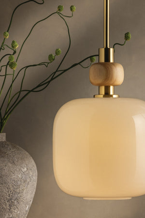 Mitzi - H1149701L-AGB - One Light Pendant - Elise - Aged Brass
