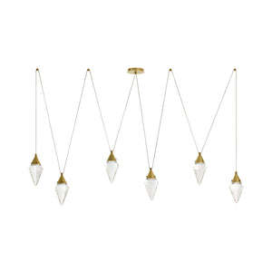 Arteriors - DLC60 - LED Chandelier - Berkley - Clear/Antique Brass