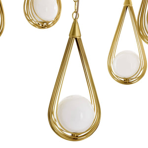 Arteriors - DMC38 - Six Light Chandelier - Ova - Antique Brass/Opal