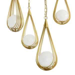 Arteriors - DMC38 - Six Light Chandelier - Ova - Antique Brass/Opal