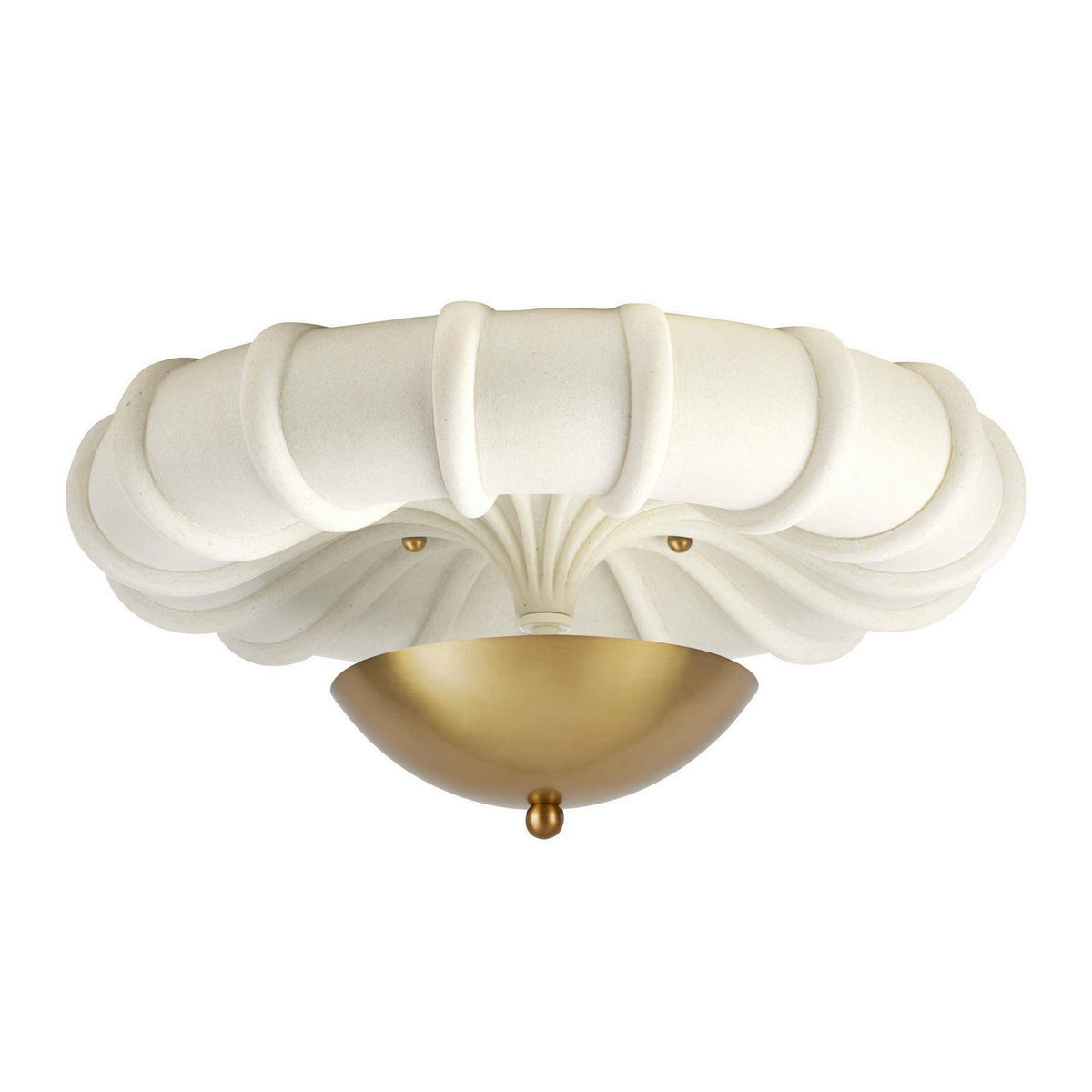 Arteriors - DFC35 - LED Flush Mount - Camella - Ivory/Antique Brass