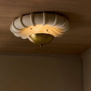 Arteriors - DFC35 - LED Flush Mount - Camella - Ivory/Antique Brass