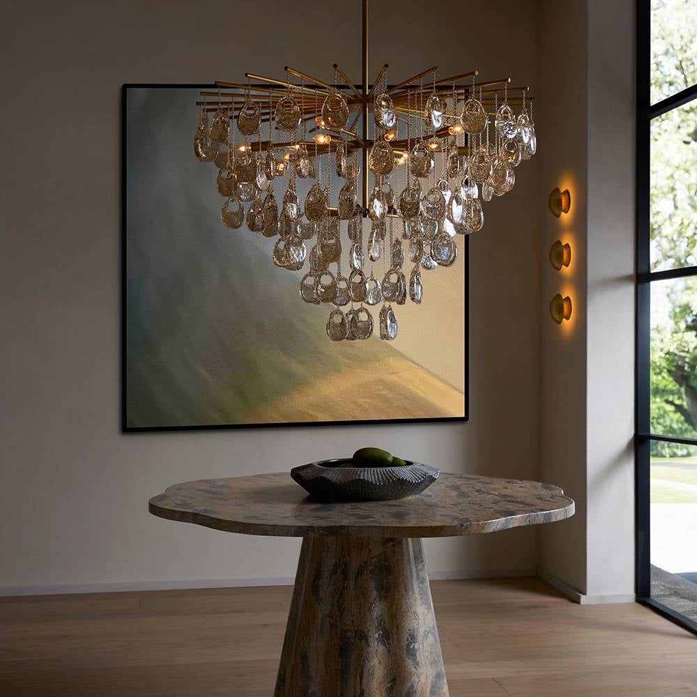 Arteriors - DLC47 - 12 Light Chandelier - Jacqueline - Amber/Antique Brass