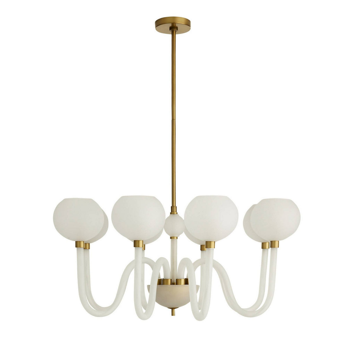 Arteriors - DMC37 - Eight Light Chandelier - Tebaldi - Clear Etched/Antique Brass