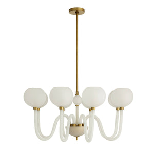 Arteriors - DMC37 - Eight Light Chandelier - Tebaldi - Clear Etched/Antique Brass