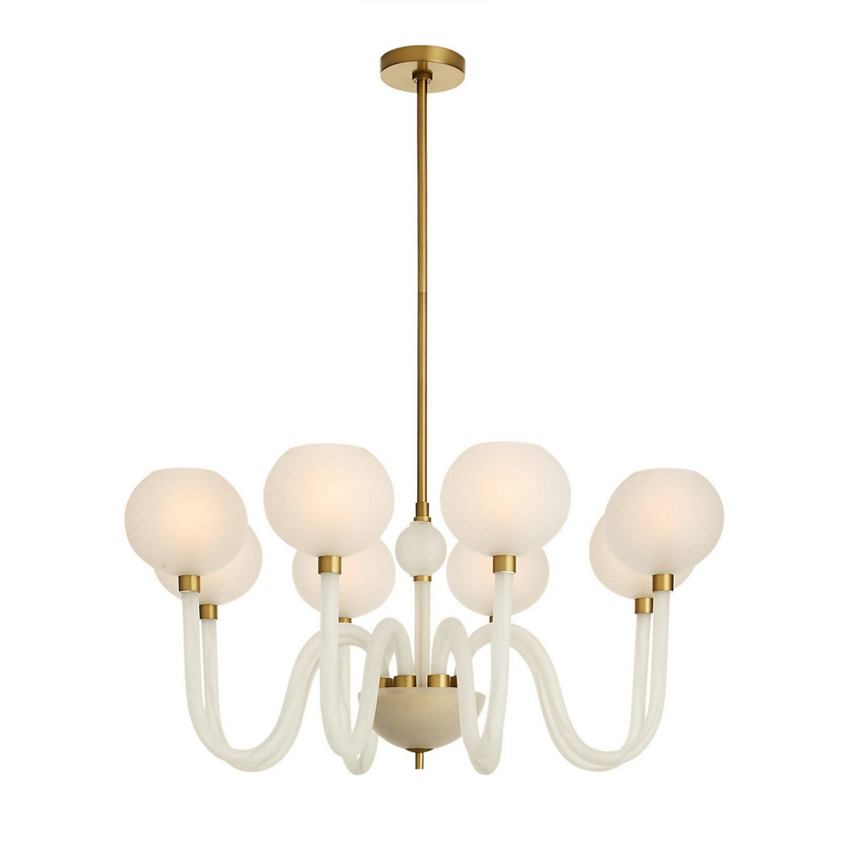 Arteriors - DMC37 - Eight Light Chandelier - Tebaldi - Clear Etched/Antique Brass