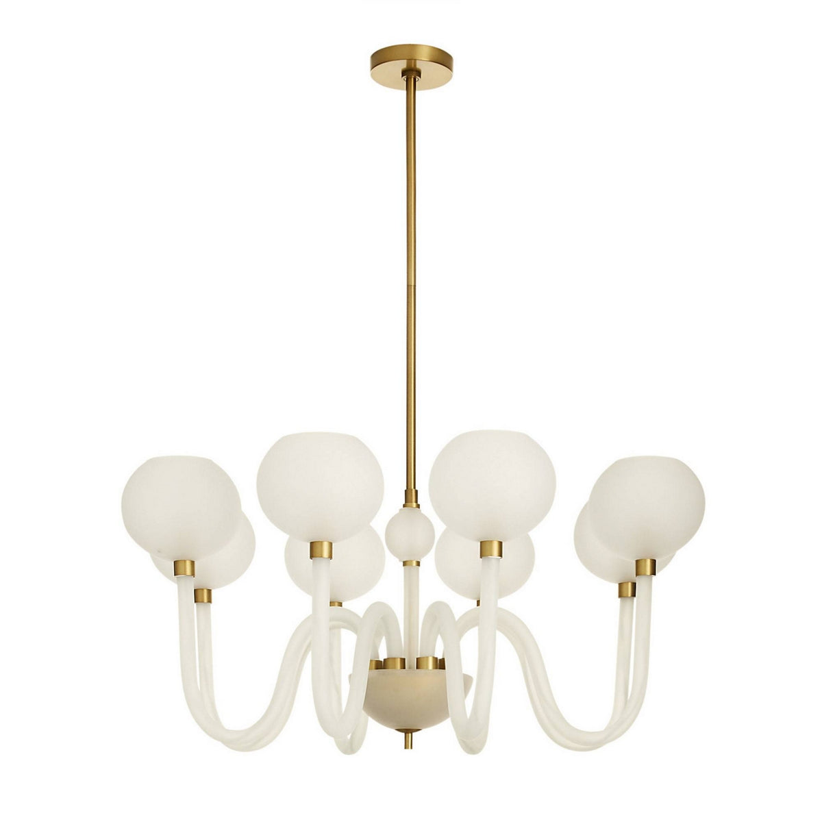 Arteriors - DMC37 - Eight Light Chandelier - Tebaldi - Clear Etched/Antique Brass