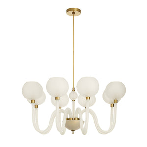 Arteriors - DMC37 - Eight Light Chandelier - Tebaldi - Clear Etched/Antique Brass