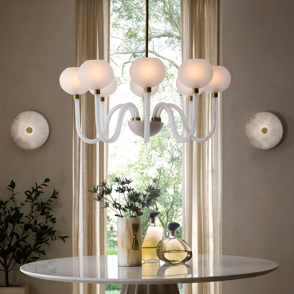 Arteriors - DMC37 - Eight Light Chandelier - Tebaldi - Clear Etched/Antique Brass