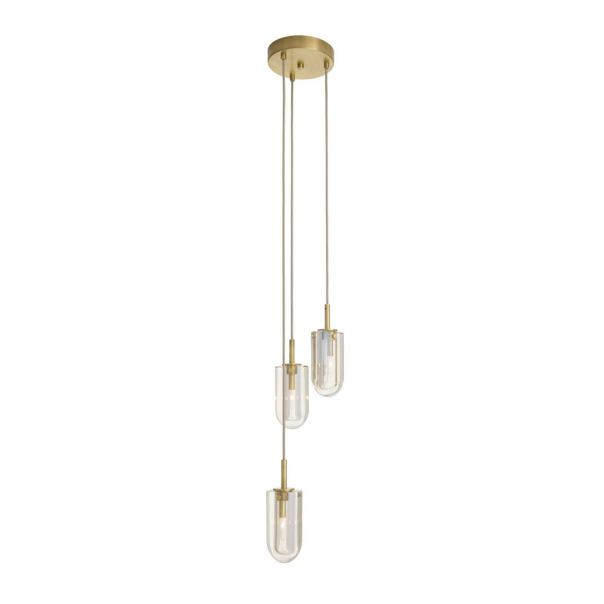 Arteriors - DPC29 - Three Light Chandelier - Javier - Champagne/Antique Brass