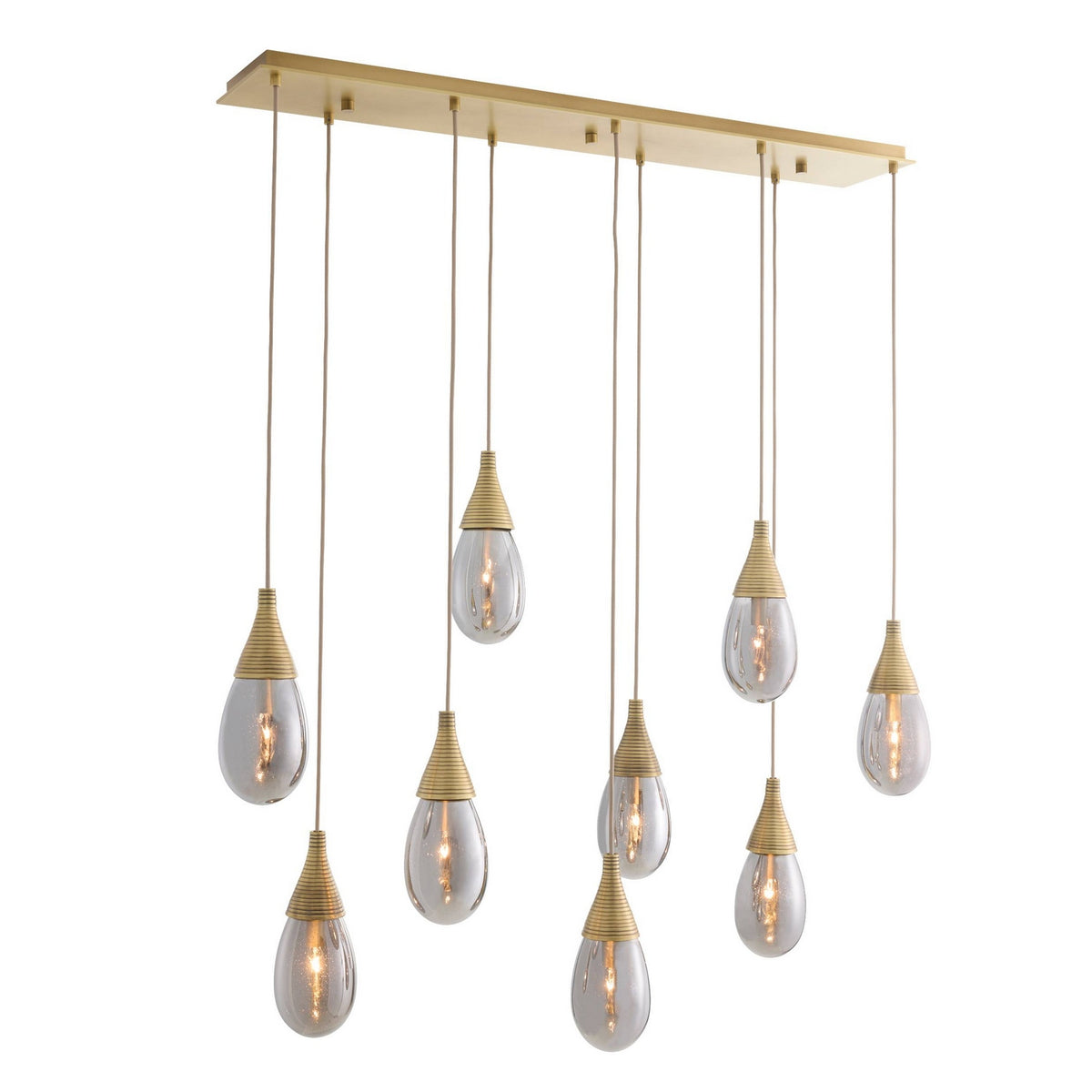 Arteriors - DLC56 - Nine Light Chandelier - Giselle - Smoke Luster/Antique Brass