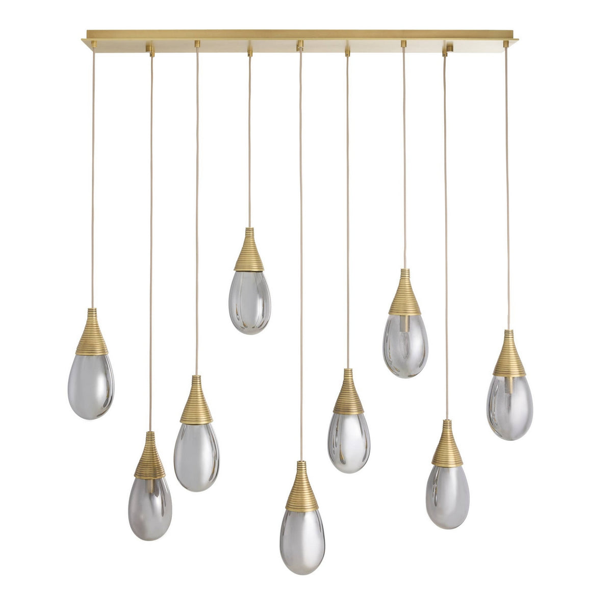 Arteriors - DLC56 - Nine Light Chandelier - Giselle - Smoke Luster/Antique Brass