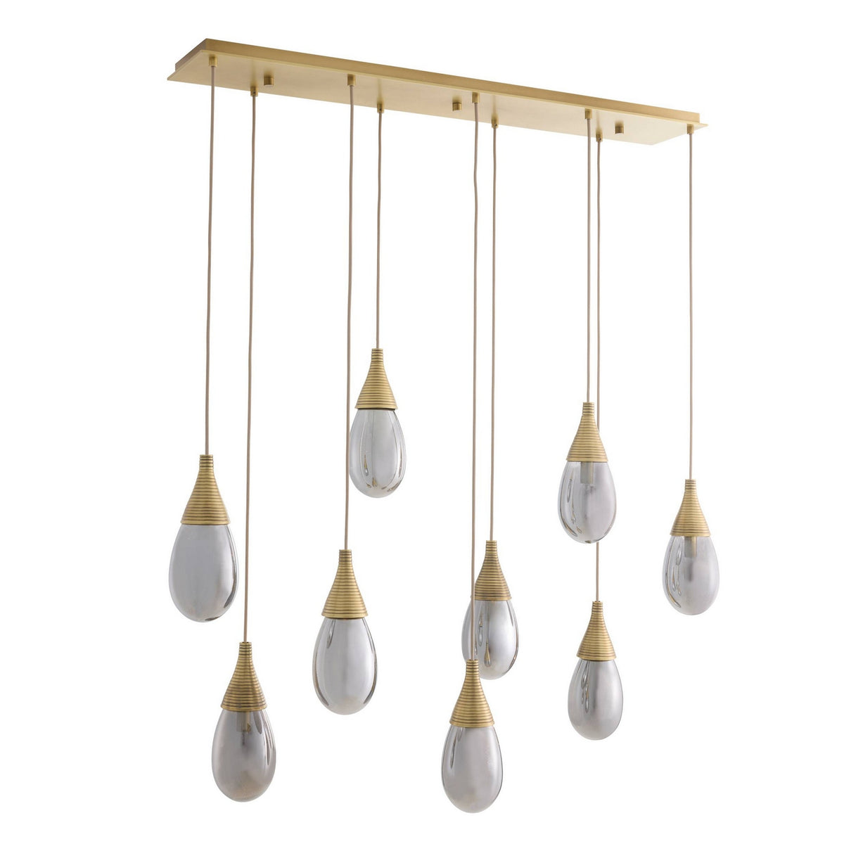 Arteriors - DLC56 - Nine Light Chandelier - Giselle - Smoke Luster/Antique Brass