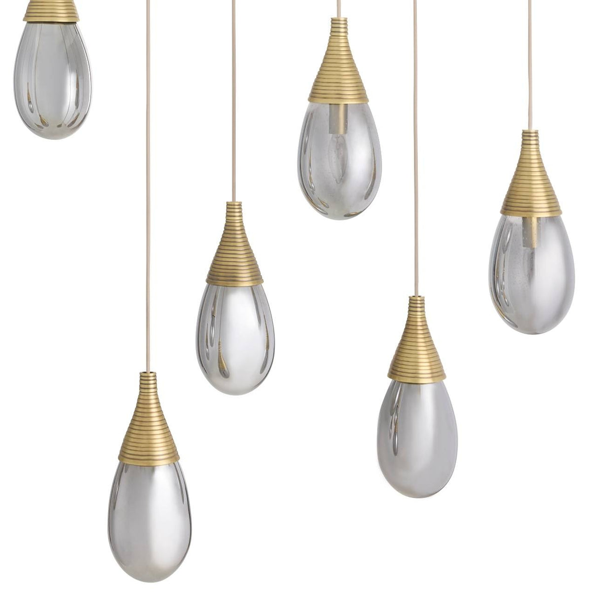 Arteriors - DLC56 - Nine Light Chandelier - Giselle - Smoke Luster/Antique Brass