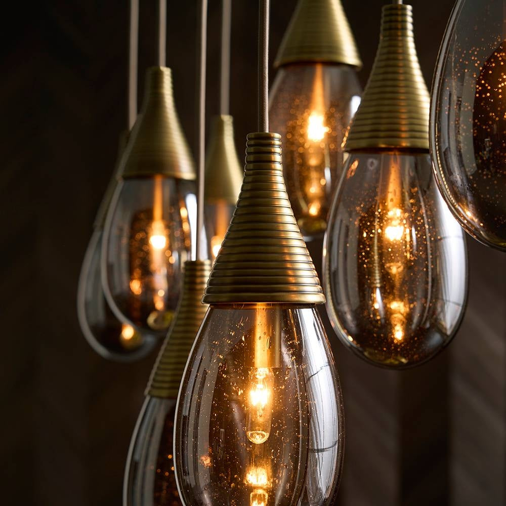 Arteriors - DLC56 - Nine Light Chandelier - Giselle - Smoke Luster/Antique Brass