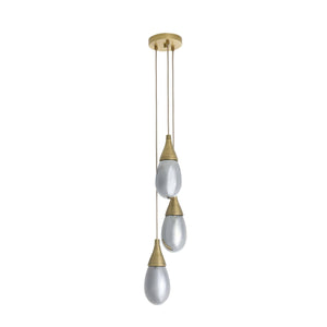 Arteriors - DPC35 - Three Light Chandelier - Giselle - Smoke Luster/Antique Brass