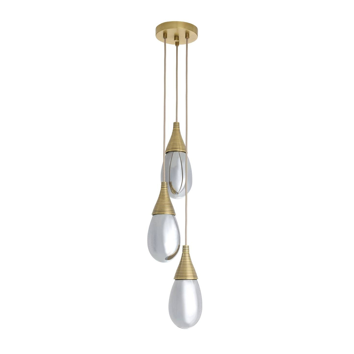 Arteriors - DPC35 - Three Light Chandelier - Giselle - Smoke Luster/Antique Brass