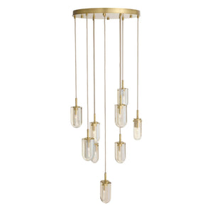 Arteriors - DSC15 - Nine Light Chandelier - Javier - Champagne/Antique Brass