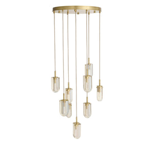 Arteriors - DSC15 - Nine Light Chandelier - Javier - Champagne/Antique Brass