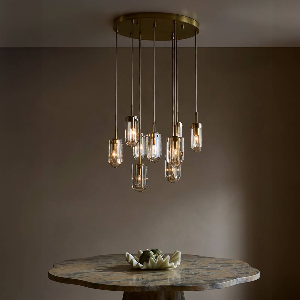 Arteriors - DSC15 - Nine Light Chandelier - Javier - Champagne/Antique Brass