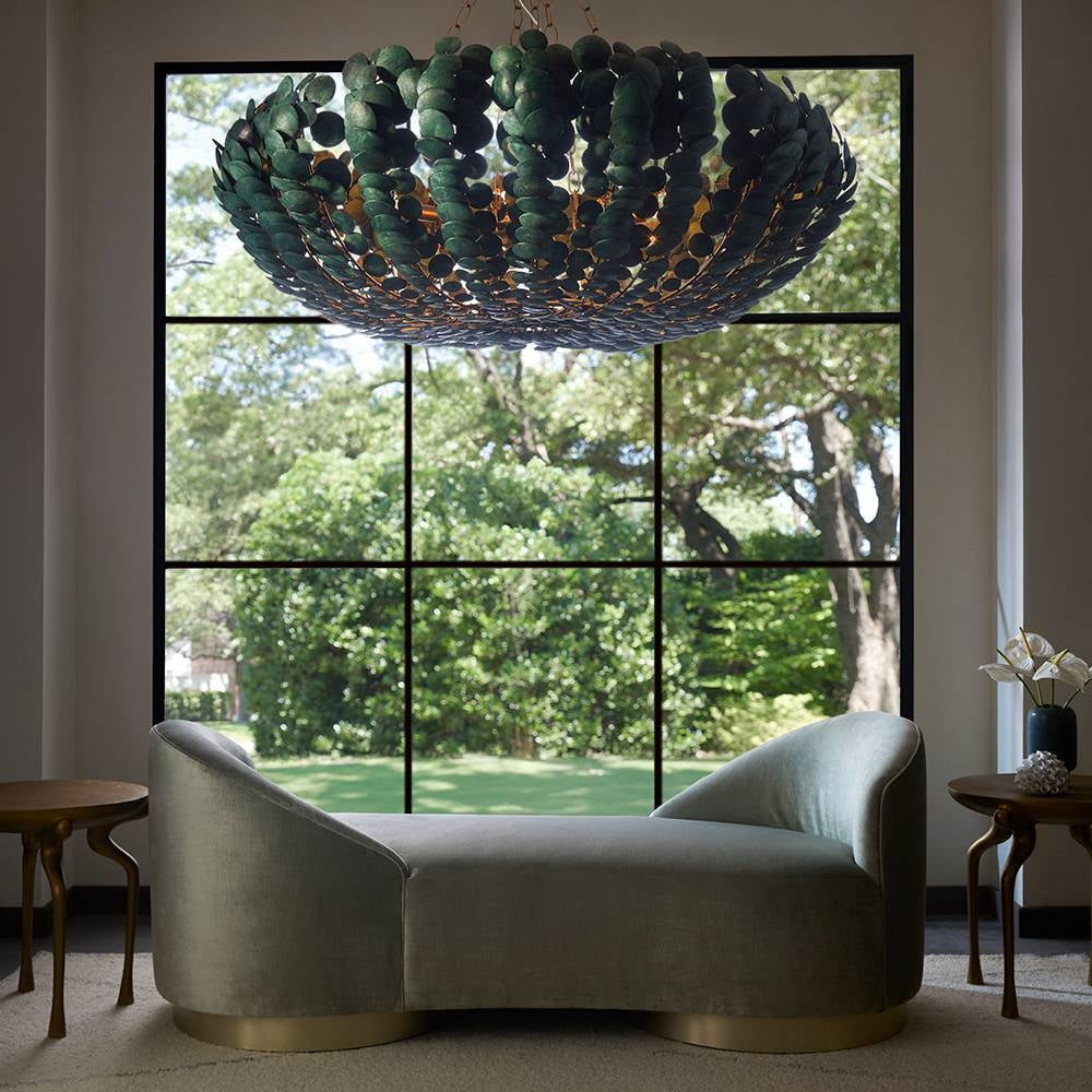 Arteriors - DLS18 - Six Light Chandelier - Bilal - Eucalyptus Stain/Antique Brass