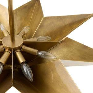 Arteriors - DPI16 - Eight Light Pendant - Rex - Antique Brass