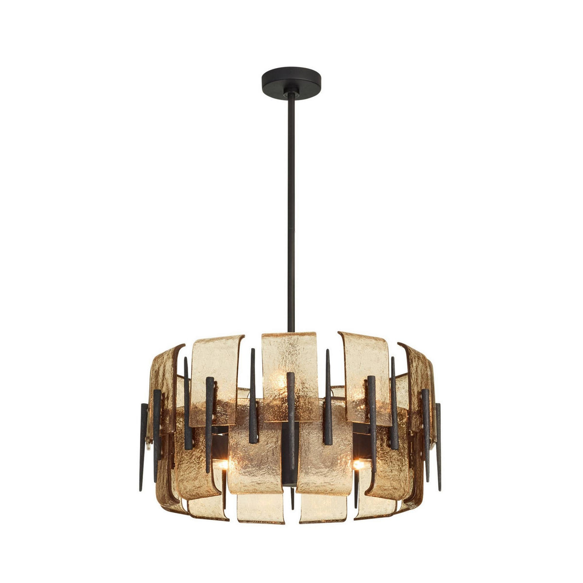 Arteriors - DSI15 - Six Light Chandelier - Lumora - Smoke/Blackened Iron
