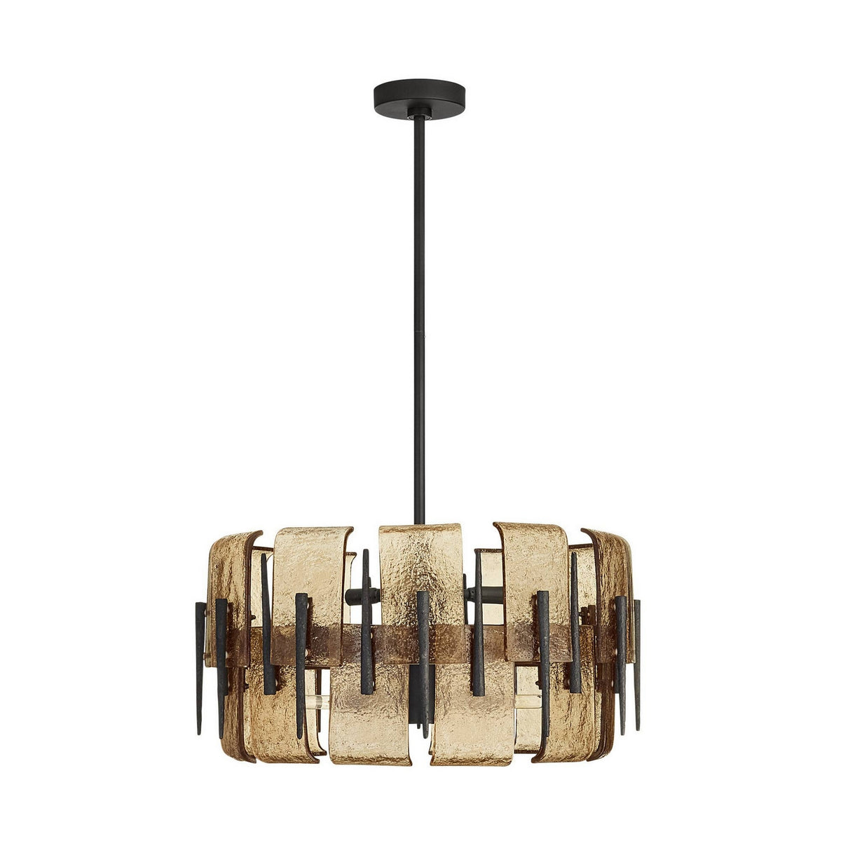 Arteriors - DSI15 - Six Light Chandelier - Lumora - Smoke/Blackened Iron