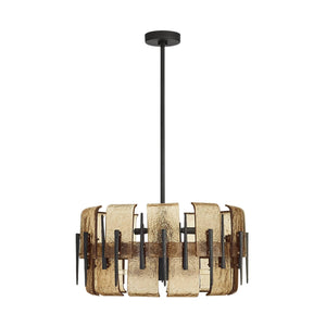 Arteriors - DSI15 - Six Light Chandelier - Lumora - Smoke/Blackened Iron