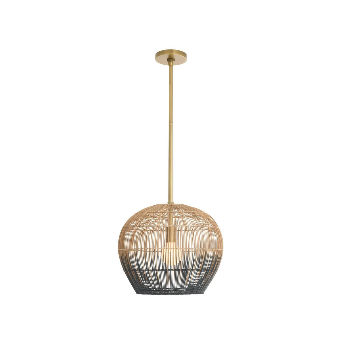 Arteriors - DPS09 - One Light Pendant - Swami - Natural and Black/Antique Brass