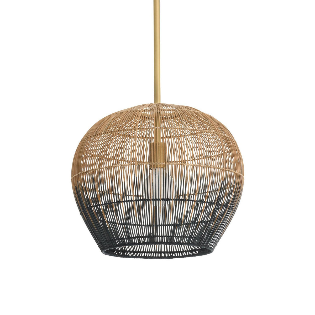 Arteriors - DPS09 - One Light Pendant - Swami - Natural and Black/Antique Brass