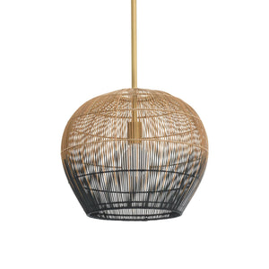 Arteriors - DPS09 - One Light Pendant - Swami - Natural and Black/Antique Brass