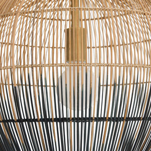 Arteriors - DPS09 - One Light Pendant - Swami - Natural and Black/Antique Brass