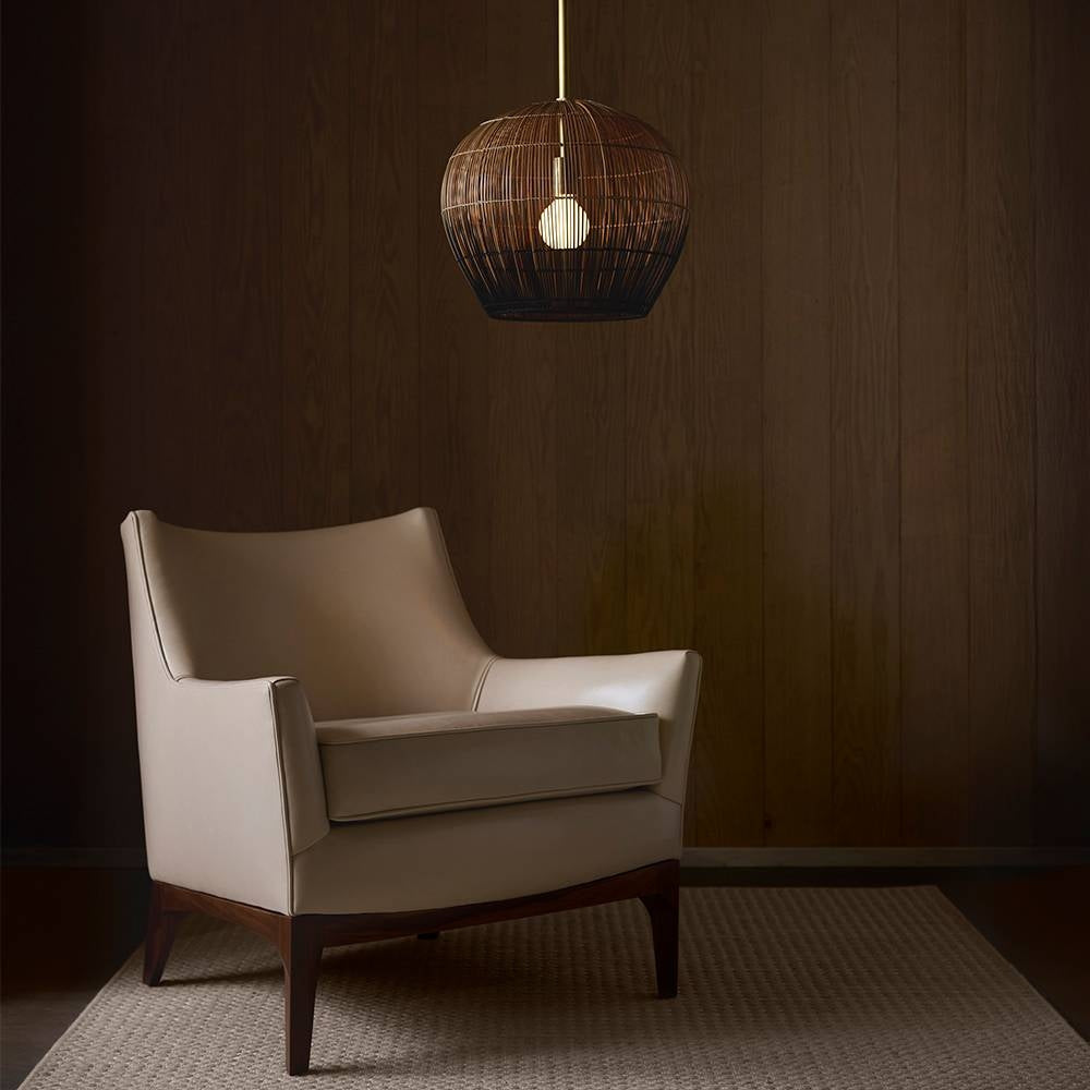 Arteriors - DPS09 - One Light Pendant - Swami - Natural and Black/Antique Brass