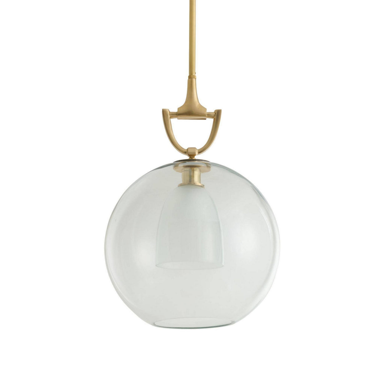 Arteriors - DPI15 - One Light Pendant - Estribo - Clear/Antique Brass