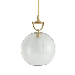 Arteriors - DPI15 - One Light Pendant - Estribo - Clear/Antique Brass
