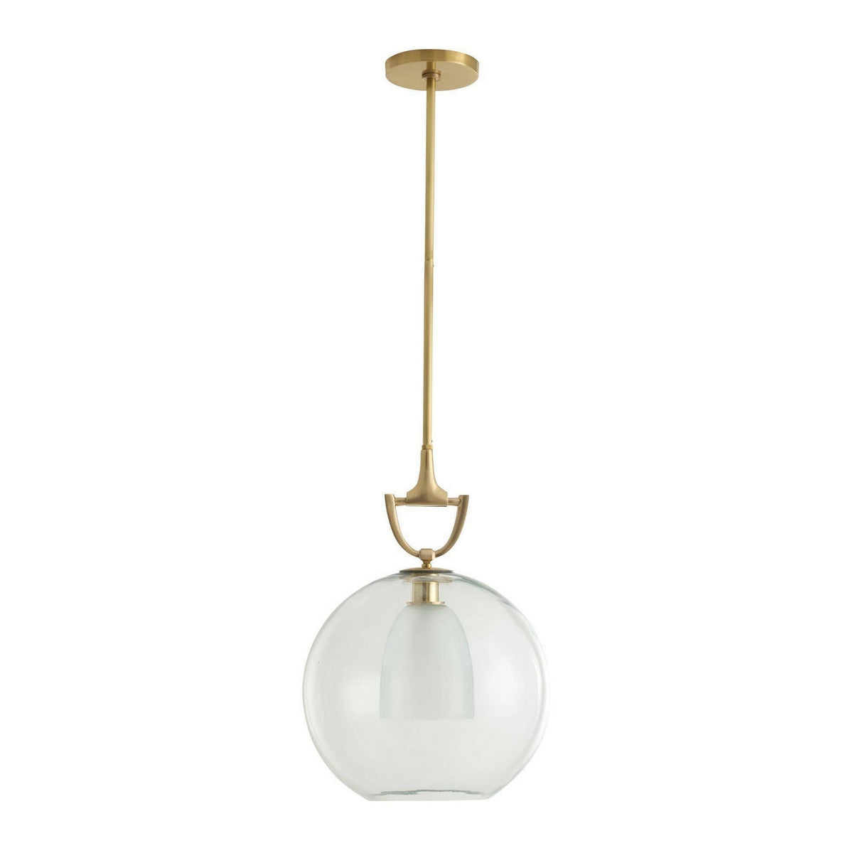 Arteriors - DPI15 - One Light Pendant - Estribo - Clear/Antique Brass