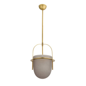 Arteriors - DPC37 - One Light Pendant - Kathleen - Frosted Smoke/Antique Brass