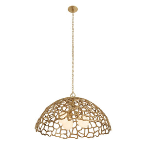 Arteriors - DMI35 - Three Light Pendant - Lotus - Antique Brass/Antique Brass