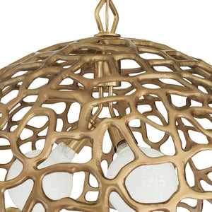 Arteriors - DMI35 - Three Light Pendant - Lotus - Antique Brass/Antique Brass