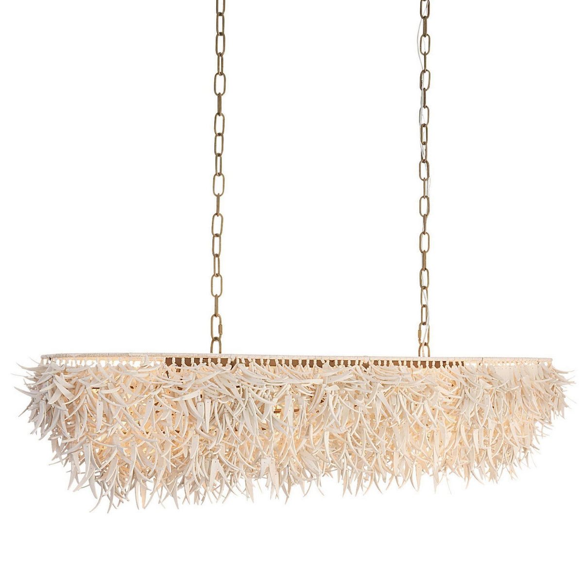 Arteriors - DLS17 - Six Light Linear Chandelier - Cabo - Ivory/Antique Brass