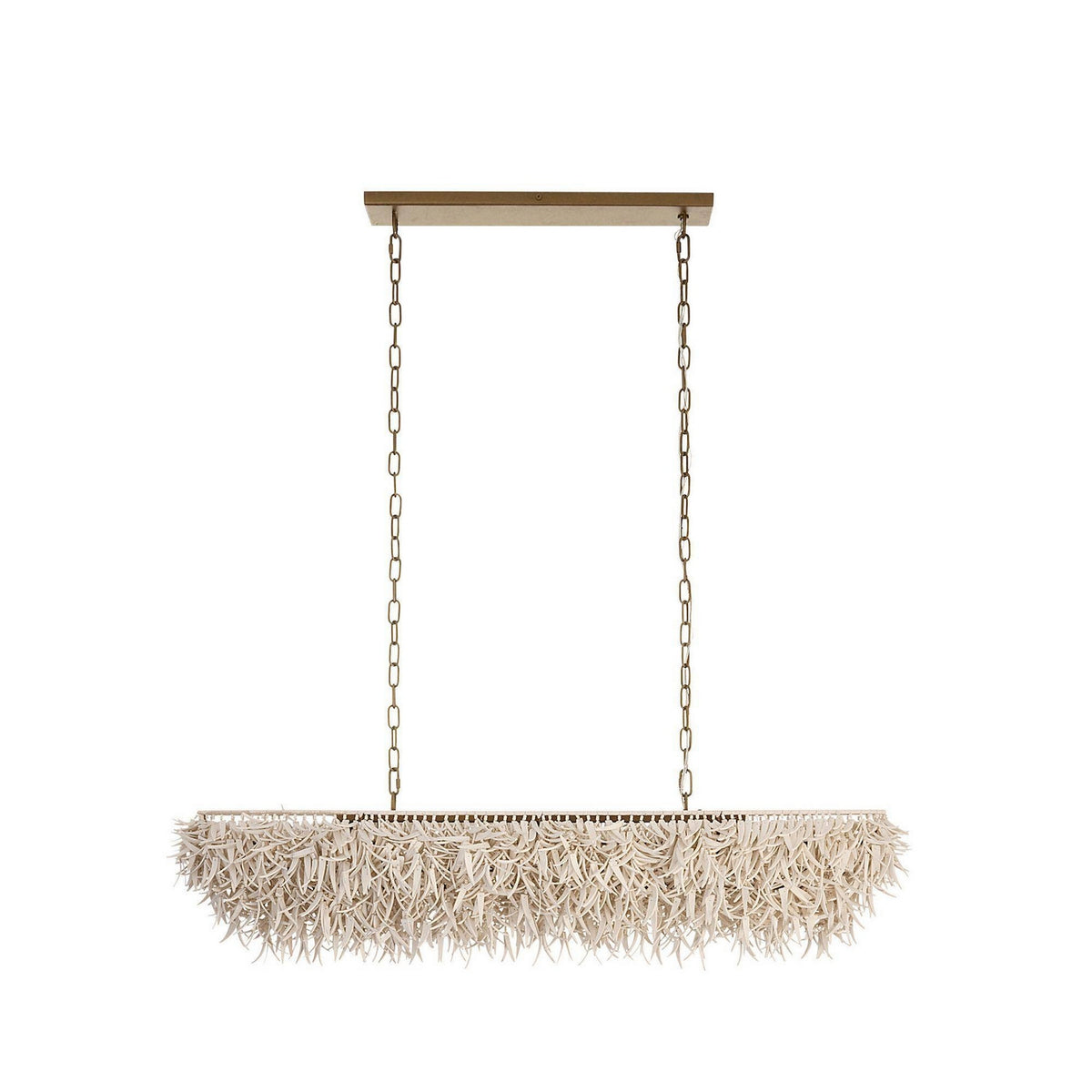 Arteriors - DLS17 - Six Light Linear Chandelier - Cabo - Ivory/Antique Brass