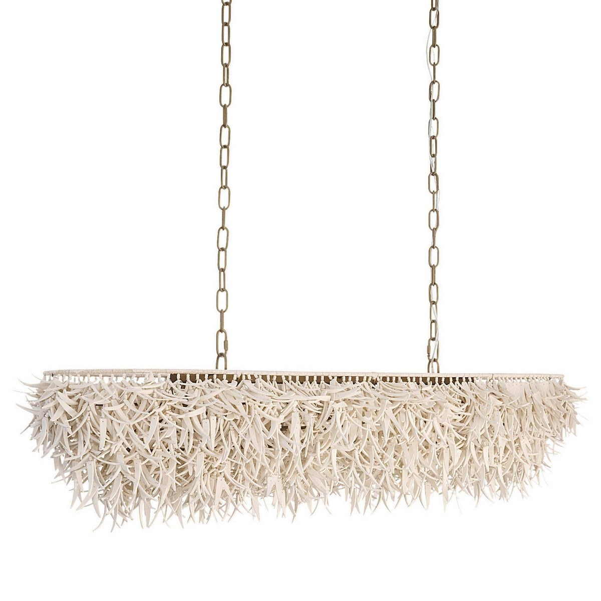 Arteriors - DLS17 - Six Light Linear Chandelier - Cabo - Ivory/Antique Brass