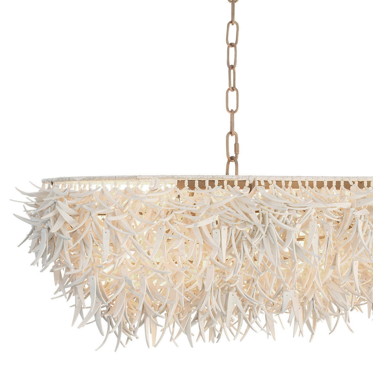 Arteriors - DLS17 - Six Light Linear Chandelier - Cabo - Ivory/Antique Brass
