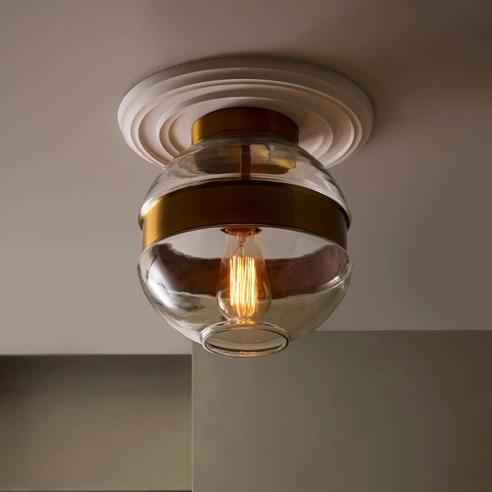 Arteriors - DFI12 - One Light Flush Mount - Garrison - Clear/Antique Brass