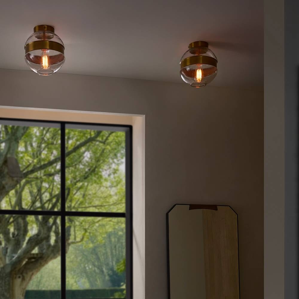 Arteriors - DFI12 - One Light Flush Mount - Garrison - Clear/Antique Brass