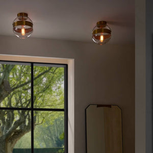 Arteriors - DFI12 - One Light Flush Mount - Garrison - Clear/Antique Brass