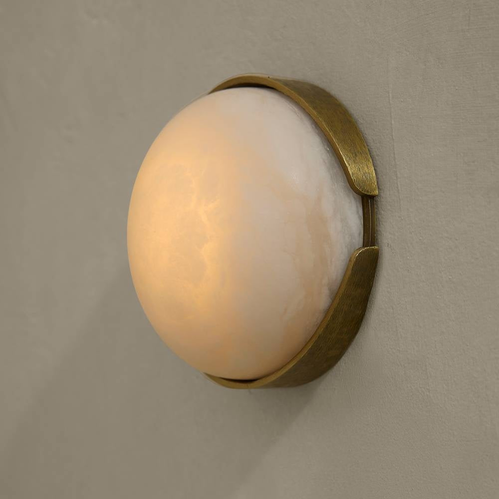 Arteriors - DFC30 - LED Flush Mount - Elara - White/Antique Brass