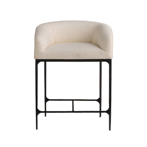 Arteriors - FSI32 - Counter Stool - Osbourne - Oxford White/Blackened Iron